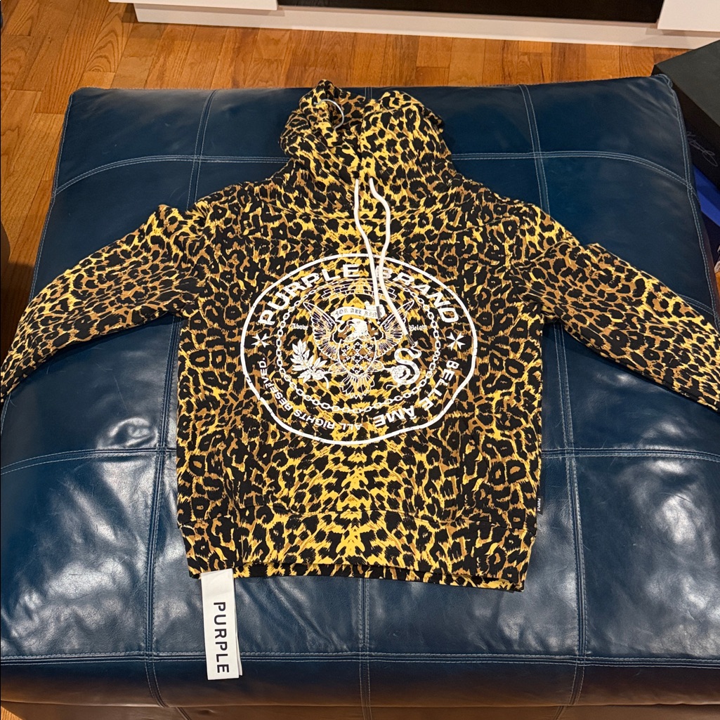 Purple Leopard Print Hoodie